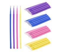 Surplex 400 Pcs Microcepillos Aplicadores, 4 colores y 3 tamaños, Adecuado para Extensión de Pestañas Herramienta de injerto de pestañas, Eliminación de Maquillaje, Nail Art and Painting