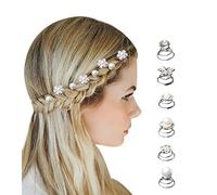 Surplex 72 pcs horquillas en espiral para el pelo con diamantes de imitación flores blancas, perlas Rhinestone y cristales, para tocados y peinados de novia bodas fiestas, 8 estilos
