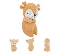Surplex Almohada de Felpa de Ciervo, Juguete Suave de Animales de Reno, cálido Kawaii Lindo cómodo Figura de Ciervo de Alce cojín de muñeca, decoración Creativa del hogar cumpleaños(24 cm/9.58")