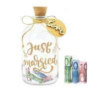 Surplex Botella de luz LED decorativa, vidrio LED iluminado con corcho, regalo de boda en efectivo para novia y novio, deseo perfecto para familia, día de San Valentín