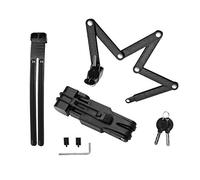 Surplex Candado de Bicicleta Plegable con Llaves y Montaje de Cerradura, Cerradura de Cadena portátil de aleación de Acero de Alta Resistencia Seguridad antirrobo Cerradura de Motocicleta Negro