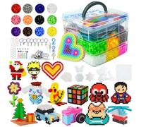 Surplex Cuentas y Abalorios hama Beads, 10000pcs Abalorios fusibles de 18 Colores para Actividades Creativas y Manualidades Infantiles, Niños Bisuteria Jueguetes Educativos Cuentas de Artesanía, 5mm