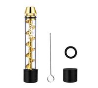 Surplex Glass Blunt Pipe Kit, Cristal, dureza para Seca Hierbas con Cepillo de Limpieza Accesorios (Gold)