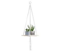Surplex Macramé Estante Colgador de Plantas Cuadrado Colgante de plantas maceta Colgante Sembrador de Madera Estante Flotante para jardín Decoraciones de pared para el hogar 41.3 inches