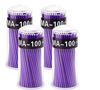 Surplex Microcepillos Aplicadores de 400 piezas, Adecuado para Extracción de Pestañas, Eliminación de Maquillaje, Nail Art and Painting, Púrp