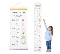Surplex Tabla de crecimiento de altura, regla de medición para colgar en la pared, para niños, regla de medición colgante, lona extraíble, tabla de crecimiento de altura para bebé, tabla de altura