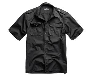 Surplus Básico Camisa Manga corta Hombres Casual Trabajo Exterior Ejército Negro