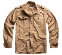 Surplus Básico Camisa Manga Larga Hombres Casual Trabajo Ejército Exterior Beige