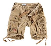 Surplus Hombres Airborne Vintage Pantalones Cortos Lavado Beige tamaño 4XL
