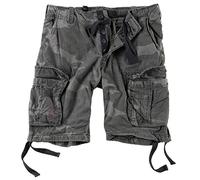 Surplus Hombres Airborne Vintage Pantalones Cortos Lavado Black Camo tamaño XL