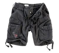 Surplus Hombres Airborne Vintage Pantalones Cortos Lavado Negro tamaño 3XL