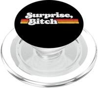 Surprise, B!TCH Funny Distressed Party & Festival Retro Sun PopSockets PopGrip para MagSafe