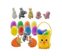 Surprise Eggs for Kids Filled Easter Eggs 8pcs Colorful Easter Eggs Capsules with Bunny Miniature Toys Diy Easter Party Favors