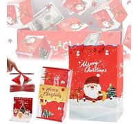 Surprise Gift Box Explosion,2026 New Folding Bouncing Red Envelope Gift with 16 Pop-Up Cash Boxes,Creative Explosion Money Box with Confetti for Christmas Birthday Anniversary Valentine (Red-C)