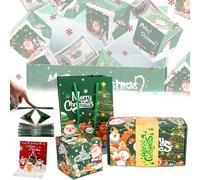 Surprise Gift Box Explosion,2026 New Folding Bouncing Red Envelope Gift with 16 Pop-Up Cash Boxes,Creative Explosion Money Box with Confetti for Christmas Birthday Anniversary Valentine (Green-A)