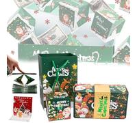 Surprise Gift Box Explosion,Folding Bouncing Red Envelope Gift with Pop-Up Cash Boxes,Creative Explosion Money Box with Confetti for Christmas Birthday Valentine 2026 (Green-B,6 Boxes)