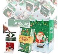 Surprise Gift Box Explosion,Folding Bouncing Red Envelope Gift with Pop-Up Cash Boxes,Creative Explosion Money Box with Confetti for Christmas Birthday Valentine 2026 (Green-C,6 Boxes)