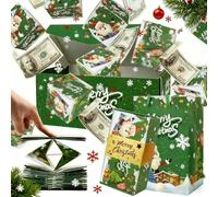 Surprise Gift Box Explosion for Money, Unique Folding Bouncing Envelope Gift Box, Cash Explosion Luxury for Birthday Anniversary Valentine Proposal (Green)
