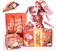 Surprise Gift Box Explosion for Money, Unique Folding Bouncing Red Envelope Gift Box for Cash Pop Up Christmas Money Boxes for Birthday Anniversary Valentine (Red B,12 Boxes)