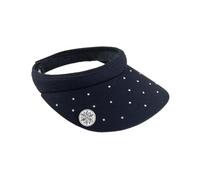 Surprizeshop Visera de golf con clip de cristal para mujer, color azul marino, talla única, Azul marino, talla única