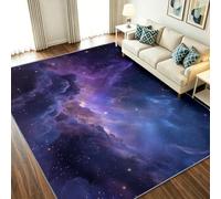 Surreal - Alfombra de área de nebulosa para sala de estar, 100 x 150 cm, suave, de pelo bajo, antideslizante, galaxia espacial, Vía Láctea, alfombras de lana sintética resistentes a las manchas para