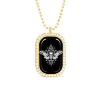 Surreal - Collar con colgante divertido de polilla de la muerte para mujer, joyería de moda personalizada, collares de diamantes para boda, cumpleaños, oro y plata, talla única, Metal, No es una