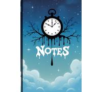 Surreal Dream Notebook - Whimsical Journal with Melting Clock & Starry Blue Gradient Design: 6” x 9”, 120 Lined Pages, Soft Matte Cover