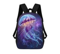 Surreal Jellyfish with Forest And Galaxy Mochila Escolar Impresa En 3D 17inch Mochila Escolar Infantil Mochilas De Viaje Mochila Informal De Moda Para Niños Y Estudiantes