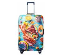 Surreal Seafood Extravaganza - Fundas protectoras elásticas para equipaje de 45,7 a 81,3 cm, Black, S