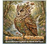Surreal Wildlife Grayscale Coloring Book for Adults and Teens: Featuring 52 Intricate Animals Transformed into Miniature Forests, Oceans, Wetlands, ... and Creativity (Nature’s Whimsical Beauty)