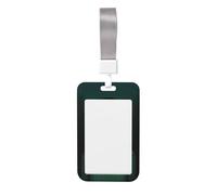 Surreal Woman - Funda para tarjetas de identificación de cuello alto, diseño de suéter verde deslizante de plástico duro, protector de etiqueta de nombre para enfermeras y oficina