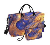 Surrealism A Vast River Of Blue and Gold Stars - Bolsa de viaje con correa ajustable y correa ajustable plegable, surrealismo Un vasto río de estrellas azules y doradas, 1 size