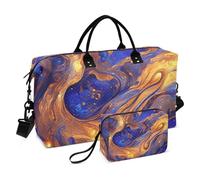 Surrealism A Vast River of Blue and Gold Stars - Bolsa de viaje para la noche, bolsa de deporte con correa ajustable para gimnasio, impermeable