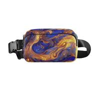 Surrealism A Vast River Of Blue and Gold Stars Cute Crossbody Bag Waist Packs for Women Men Mini Chest Bag Belt Bag with Adjustable Strap for Travel Vacation Running, surrealismo Un vasto río de