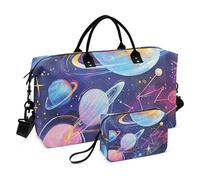 Surrealism - Bolsa de viaje para fin de semana, bolsa de gimnasio grande con bolsa de aseo para deportes, gran capacidad, Surrealismo Colorido planeta cósmico, 1 size