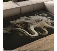 Surrealismo Alfombras Contemporáneas Horror Extraño Patrón de Hombre Pelo Bajo Alfombra Suave para Sala de Estar Habitación de Invitados Salón de Té Porche Alfombra Antideslizante 180x240cm