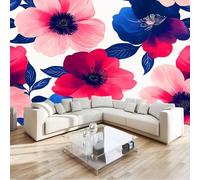 Surrealismo Arte Flores Papel pintado fotográfico tejido no tejido 300 x 210 cm murales decorativos modernos para pared Rosa, póster de pared para habitación infantil y salón