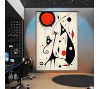 Surrealismo moderno de Joan Miró, lienzo, póster retro e impresión, arte de pared para sala de estar, decoración moderna del hogar (40 x 50 cm/sin marco)