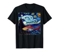 Surrealismo Noche Estrellada Tambor Rojo Pez Camiseta
