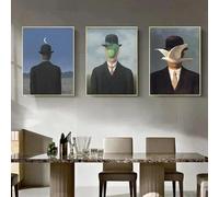 Surrealismo René Magritte Abstracto Minimalista Arte de Pared Impresión Lienzo Pintura Pósteres para Sala de Estar Decoración Moderna del Hogar 60x90cm-3 Piezas Sin Marco