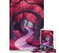 Surrealismo Un Sendero en el Bosque con árboles Rompecabezas de Arte Natural para Adultos 1000 Piezas Mejora la Memoria Diversión Relajante Corte de Primera Calidad Regalo Original 50x75cm