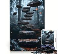 Surrealismo Un Sendero en el Bosque Lleva a una Escalera_ Rompecabezas de 1000 Piezas para Adultos Juguete Que desafía el Cerebro Momento de Paz Arte de Corte nítido Coleccionable 50x75cm