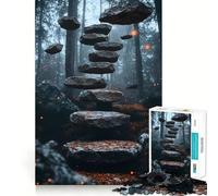 Surrealismo Un Sendero en el Bosque Lleva a una Escalera_ Rompecabezas de 1000 Piezas para Adultos Juguete Que desafía el Cerebro Momento de Paz Arte de Corte nítido Coleccionable 50x75cm