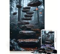 Surrealismo Un Sendero en el Bosque Lleva a una Escalera_ Rompecabezas para Adultos 1000 Piezas Juguete Que desafía la Mente Diversión silenciosa Arte de Pared de Corte preciso Decoración 38x52cm