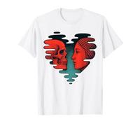 Surrealista Corazón Caras Cráneo Y Mujer Camiseta