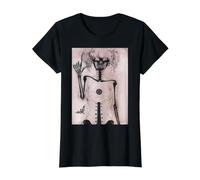 Surrealista Figura Anatómica Gótico Oculto Abstracto Línea Art Il Camiseta gráfica económica, Mujer, Negro, S
