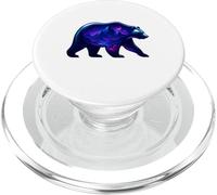Surrealista Wildlife Bear Arte gráfico de montaña de doble exposición PopSockets PopGrip para MagSafe