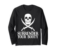 Surrender Your Booty - Disfraz de Pirata Divertido capitán de Barco Marino Manga Larga