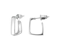 Surrounded Forest Pendientes de aro cuadrados chapados en oro amarillo chapado en oro rosa, aretes de aro geométricos simples para mujeres y niñas, 1 pulgada y 0.5 pulgadas, oro blanco