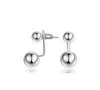 Surrounded Forest Pendientes de perlas de doble cara para mujer, Oro blanco, Sin piedra preciosa